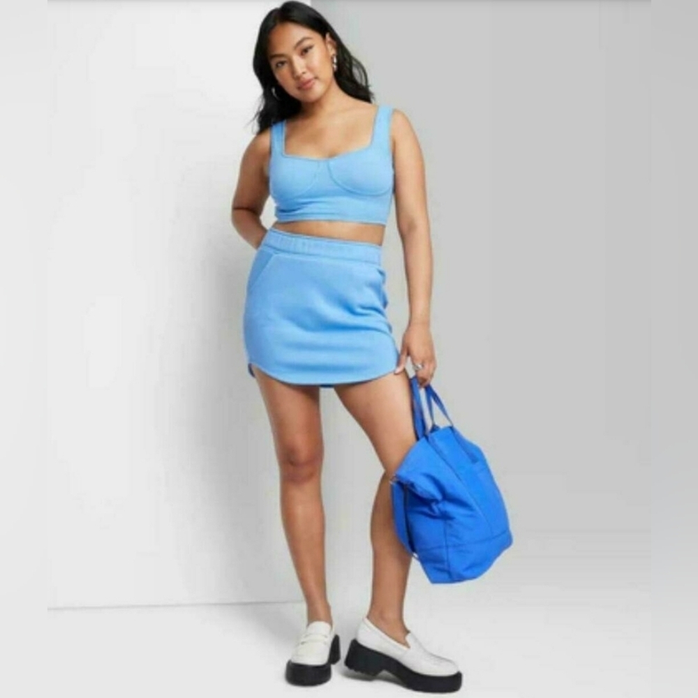 Wild Fable Crop Top & Skirt Set - Blue